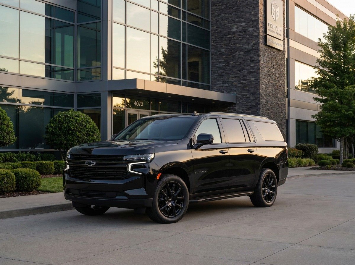 Orlando Airport Black Car Service chauffeur beside the vehicle
