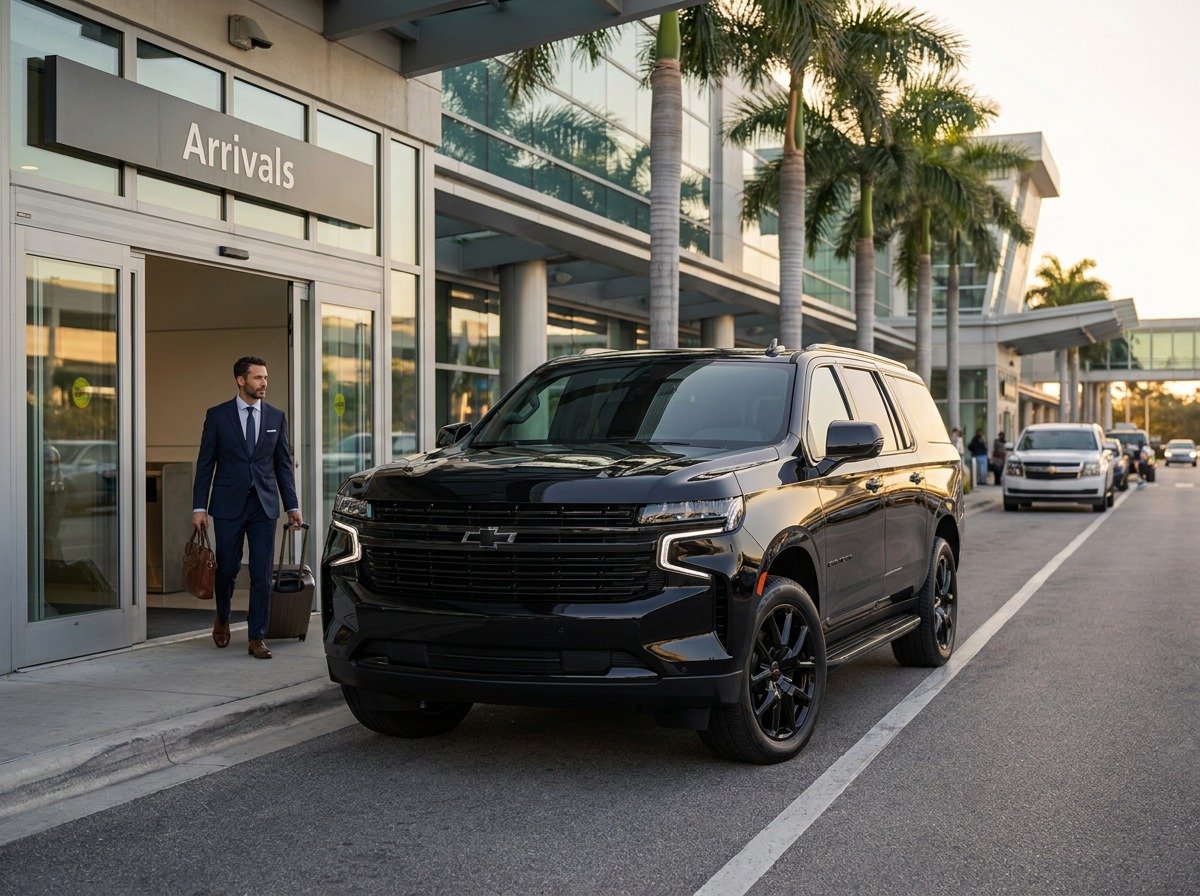 Chauffeur loading luggage for an Orlando airport transfer